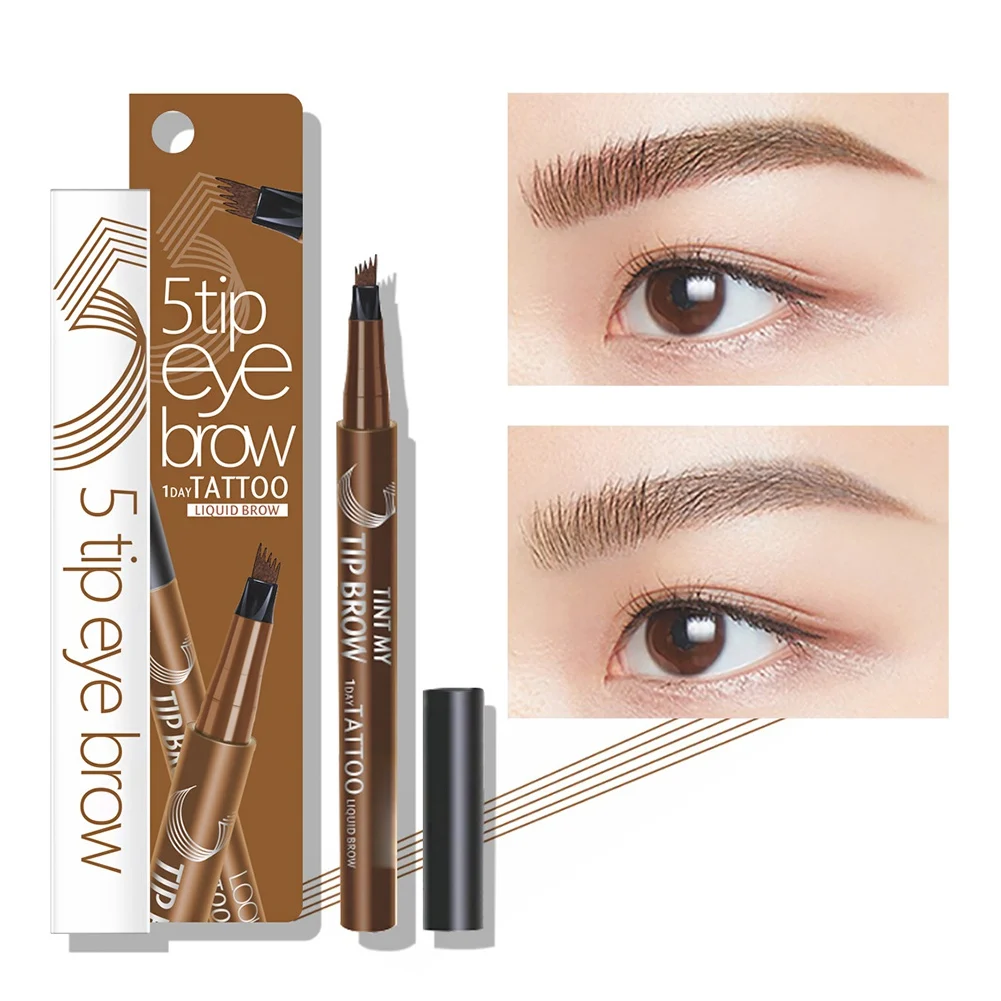 

Waterproof Fork Tip Eyebrow Tattoo Pencil Long Lasting Professional Fine Sketch Liquid Eye Brow Pen Eyebrow Pen
