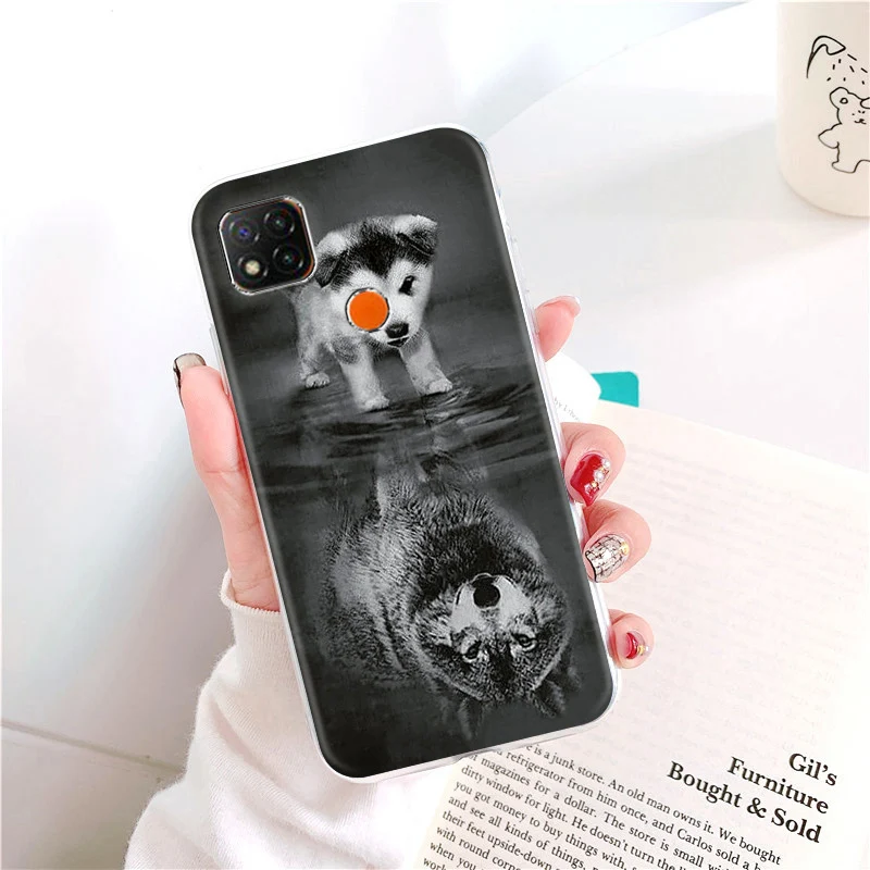 

Redmi 9 Case For Xiaomi Redmi 9 Case Soft Silicone Phone Cover Redmi9 9A 9C NFC Case Wolf Lion Painted Bumper Redmi 9 A C Cover