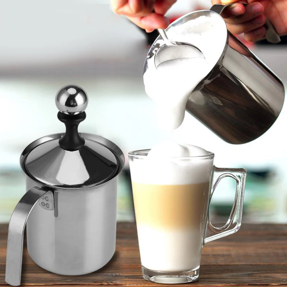 Вспениватель молока ручной из нержавеющей стали 400/800 мл|Блендеры| |