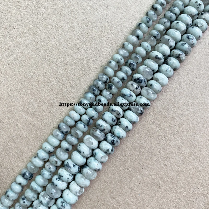 Скидка на 2 и более 10%! Натуральный камень гладкая камушки-бусинки Rondelle киви яшма 7