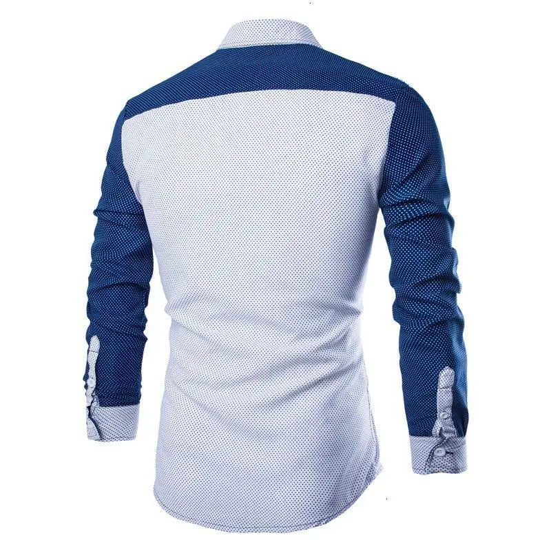 Модная новинка коллекция 2019 года мужская рубашка с принтом в горошек одинаковые