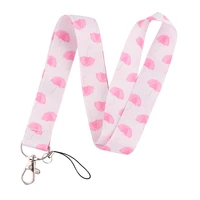 yl784 pink umbrella lanyard for keys id card gym mobile phone straps usb badge holder diy hang rope lariat accessories
