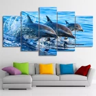 5 шт., настенные картины с изображением животных из синего океана