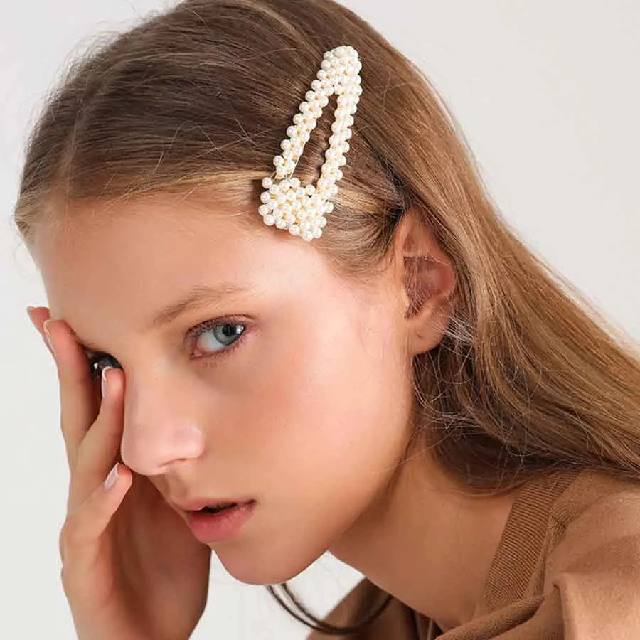 Haimeikang 5/8 шт./компл. заколка для волос модная кнопка с жемчугом заколки женщин