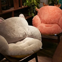 comfortable seat back cushion long plush pink grey chair sofa cushion tatami leg lumbar support office bedroom cushion