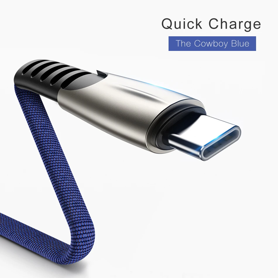 50 см 1 м 2 м 3 м 3 А usb type-C кабель для huawei P30 Pro USB зарядное устройство для телефона для iPhone XS провод зарядки Redmi Note 7 - Цвет: Blue For Type C