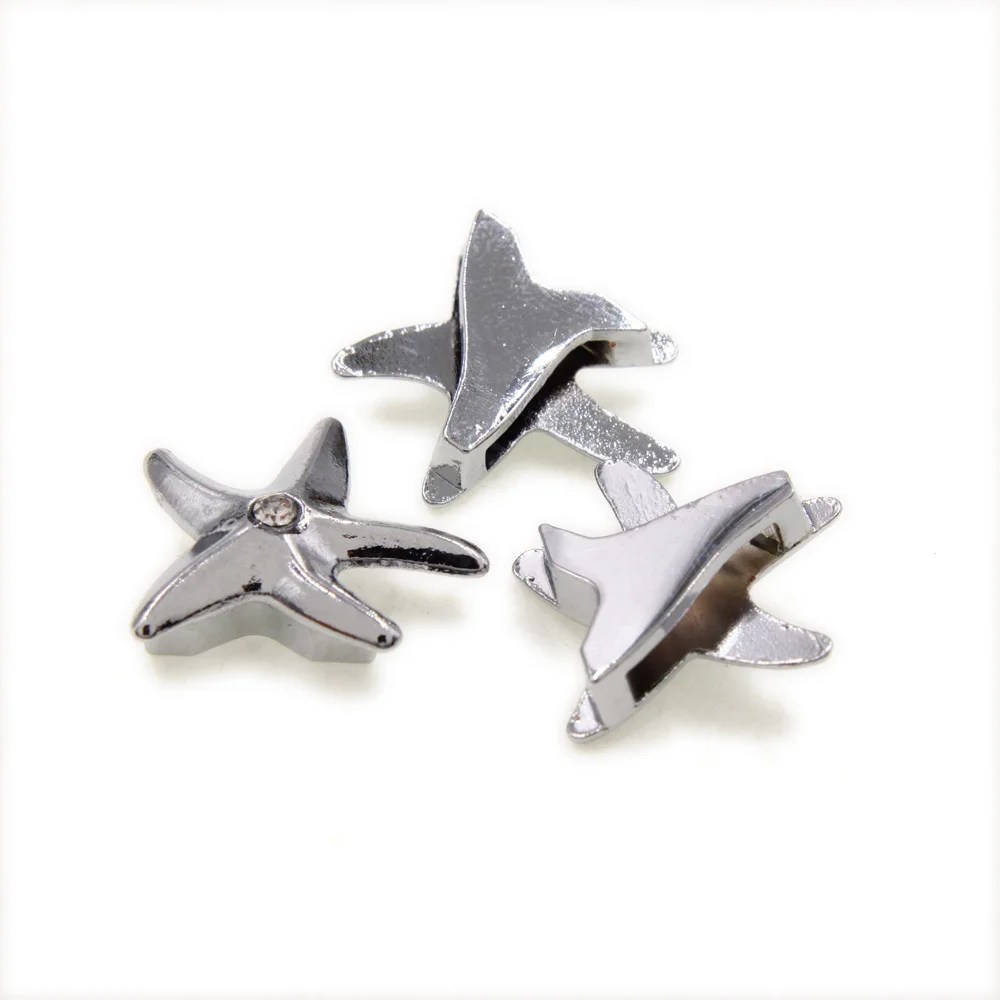 Бусины слайды с кристаллами в виде морской звезды серебряного цвета подвески для