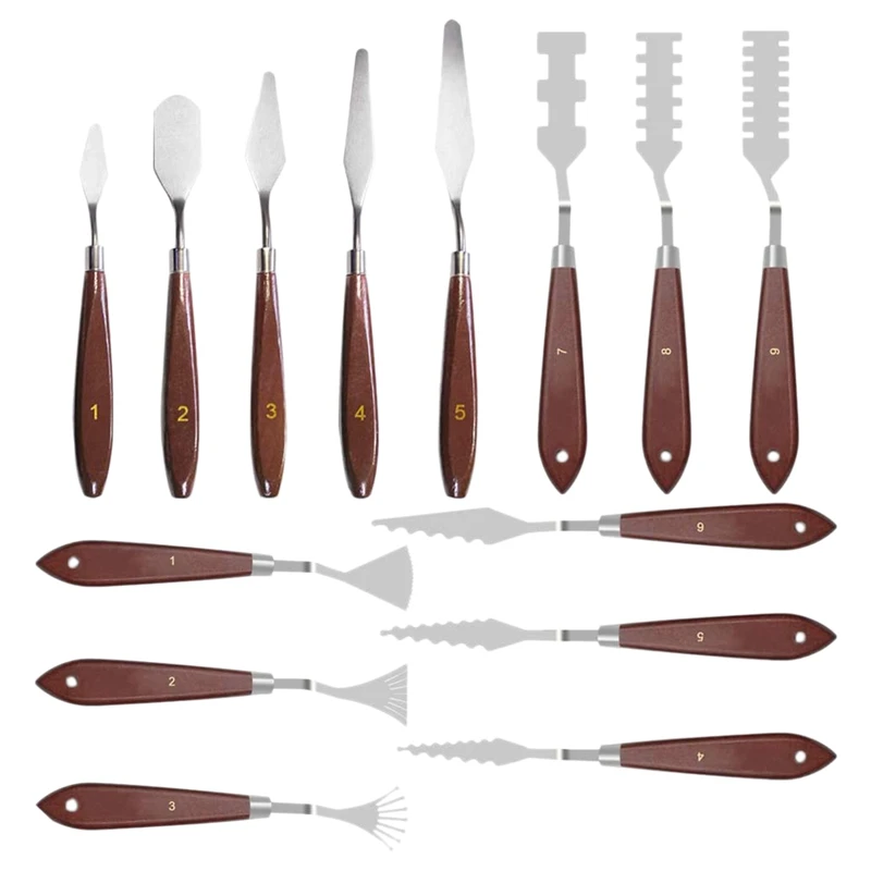 

Palette Knife of Paint Knife Set Palette Scraper Basic Painting Tool Kit with Wooden Handle Basic Painting Art