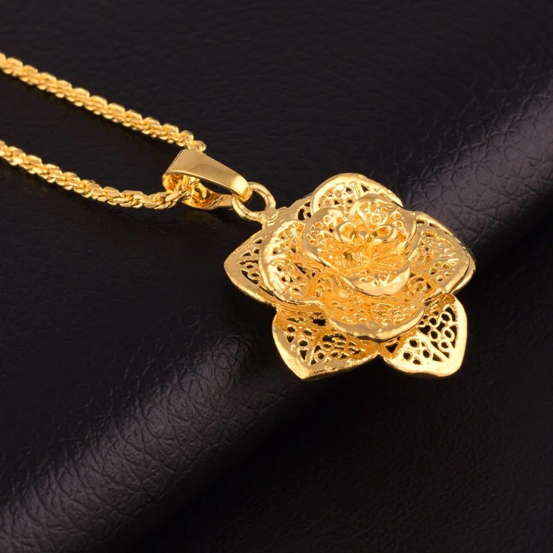 Модная женская позолоченная цепочка стильное ожерелье подвеска в виде цветка
