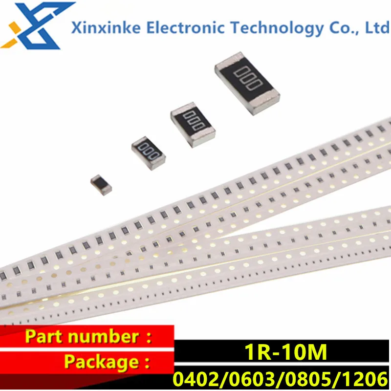100 шт. 0805 1206 SMD резистор 2R 20ohm 200R 2K 20K 1% kΩ 2M | Электронные компоненты и принадлежности