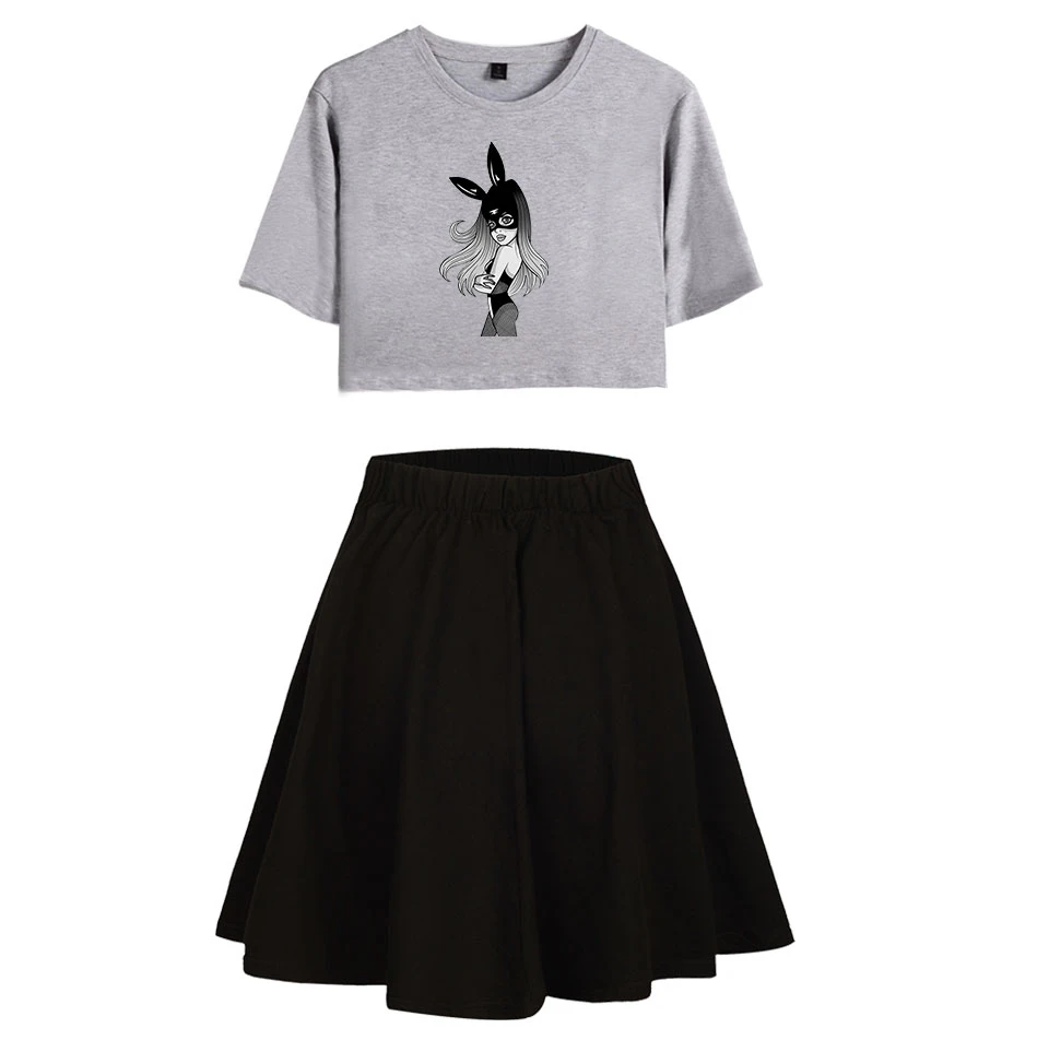 Женский летний комплект из юбки и с коротким рукавом пупком| |