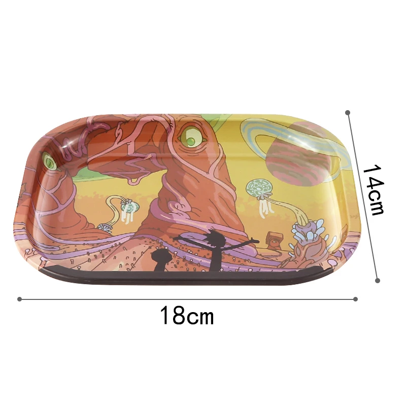 Металлический жестяной поднос для хранения табака 18 х14 см 1 шт.|Аксессуары