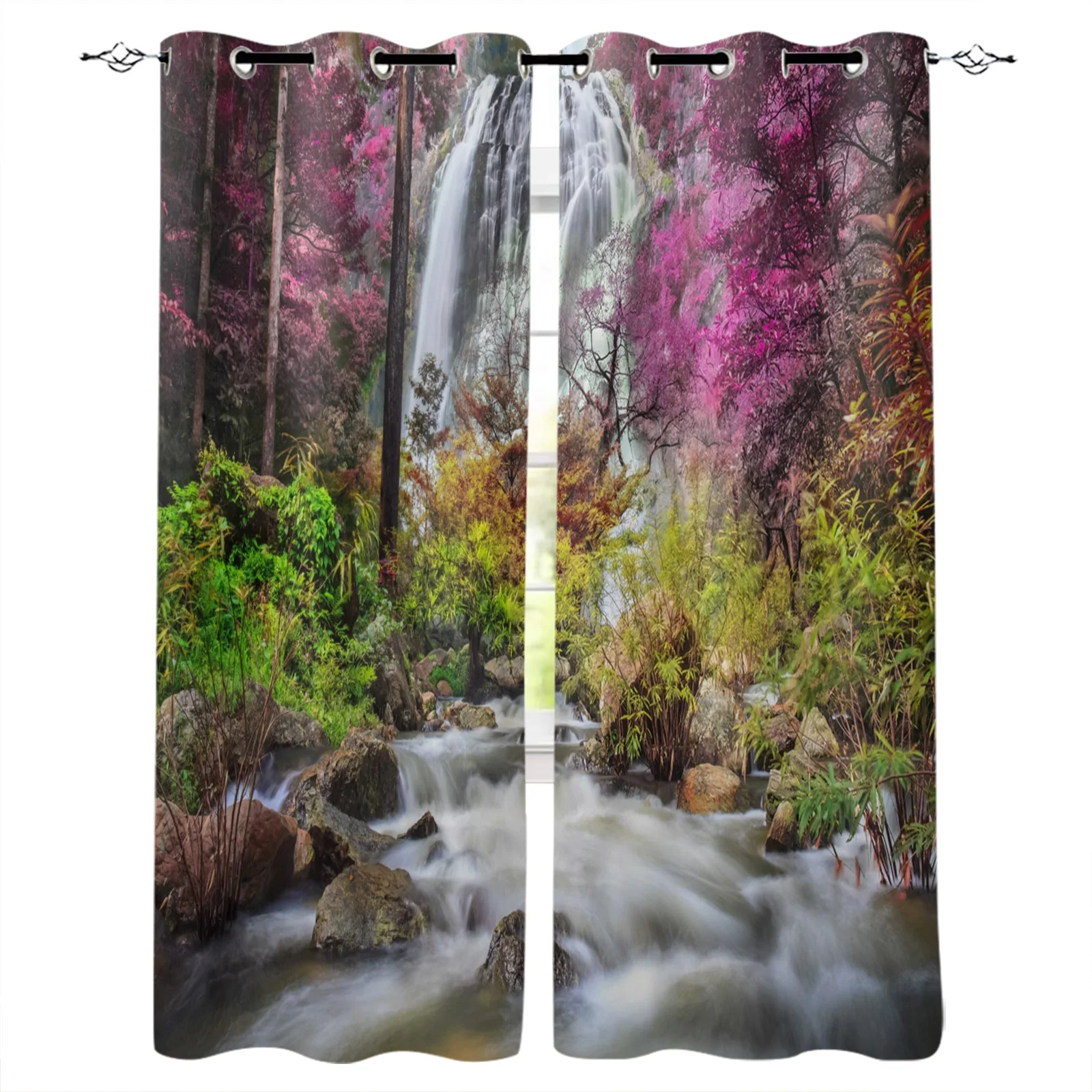 Занавески с тропическим лесом и водопадом декоративные занавески для гостиной