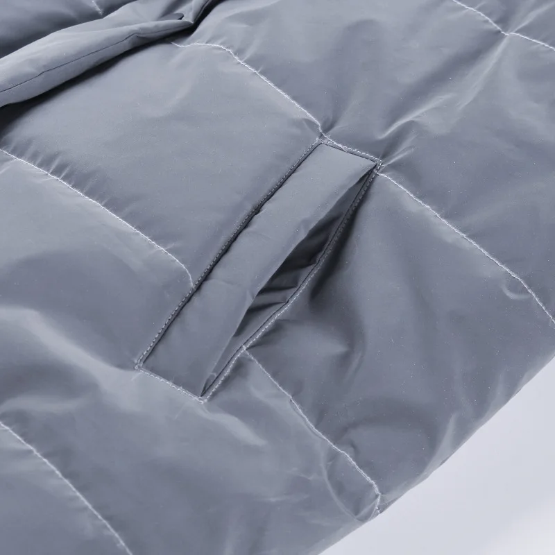 

Light-Reflecting Puffer Jacket Winter Bubble Coat Adjustable Waist Women Trend Slim Padded Jackets Cropped Parkas Female Zippers