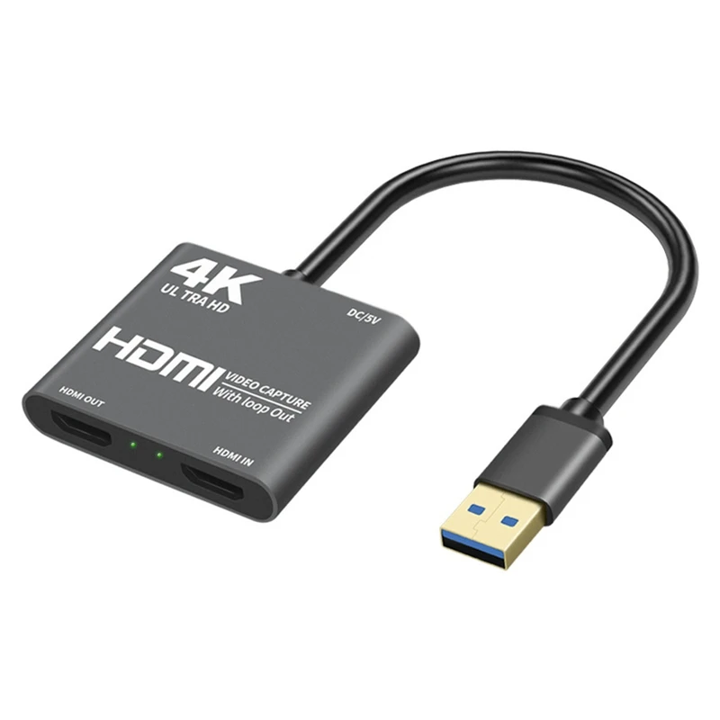 

USB 3.0 to HDMI Audio Video Capture Cards 1080P 4K Capture Cards for Live OBS Game Live Broadcast Box HDMI Loop Out
