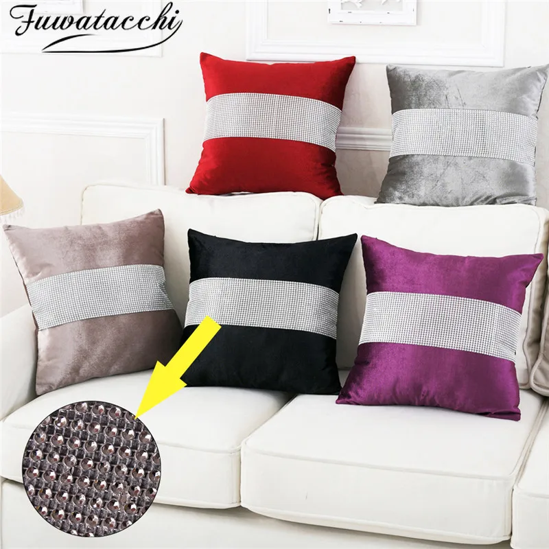 

Fuwatacchi Plush Soft Cushion Cover Nordic Silver Striped Pillow Covers for Home Sofa Decorative Throw Pillowcases 45x45cm New