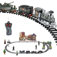 remote control conveyance car electric steam smoke rc track train simulation model rechargeable set model kids toy
