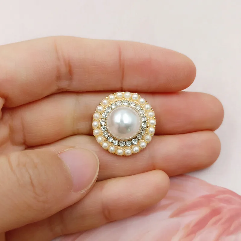 Новинка 2019 50 шт. круглые жемчужные пуговицы Стразы для рукоделия Свадебный