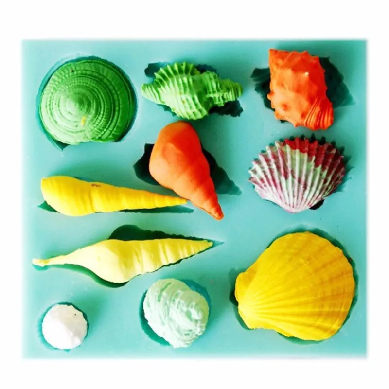1 шт. 10 отверстий милая романтическая Морская раковина силиконовая форма для мыла