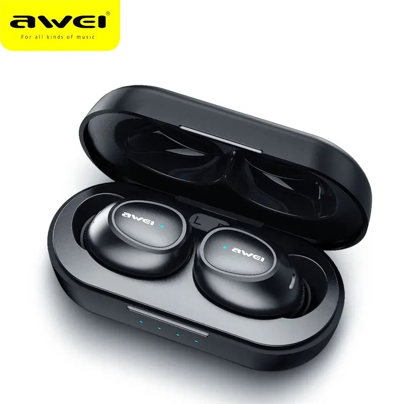 AWEI TWS 5,0 Bluetooth наушники настоящие беспроводные наушники Беспроводная зарядка наушники гарнитура с микрофоном для iPhone Xiaomi
