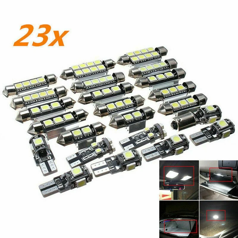 

23Pcs LED Canbus Car Interior Inside Light Dome Trunk Map License Plate Lamp Bulb