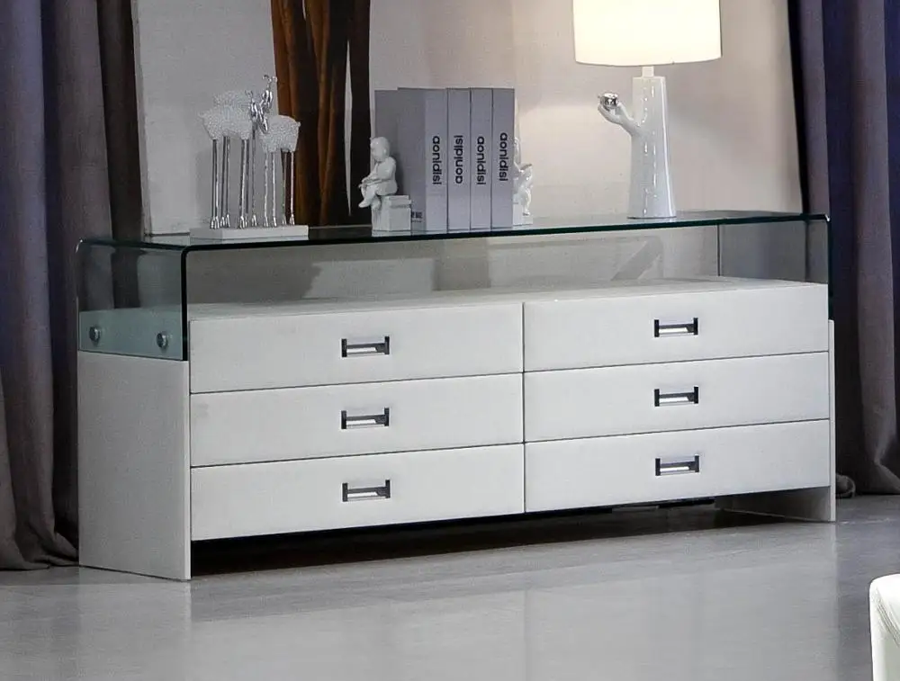 Дешевый MDF белый ПВХ комод для продажи|Наборы спальной| |