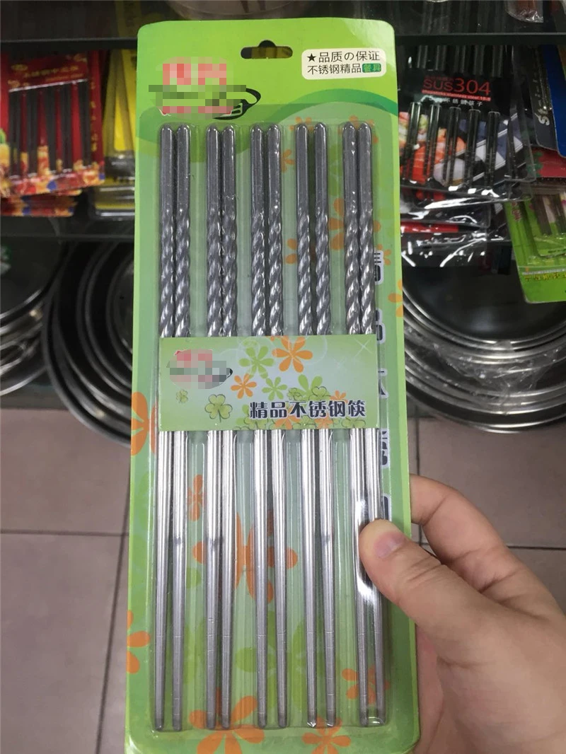 5 10 пар 304 китайские палочки для еды из нержавеющей стали противоскользящие