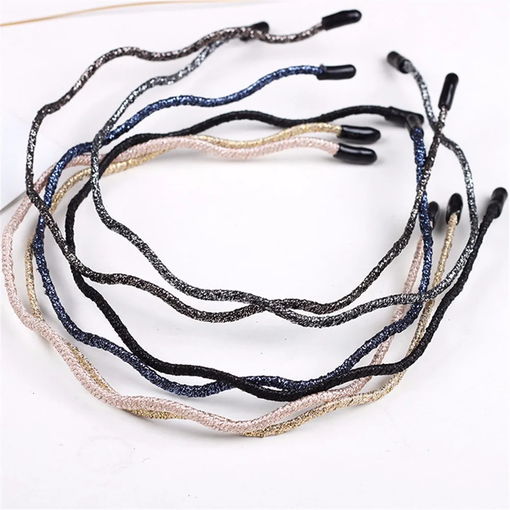 

1 шт. модные женские туфли супер тонкий волна блестящие резинки для волос ручной работы блестящие металлические Цвета повязка на голову шик;...