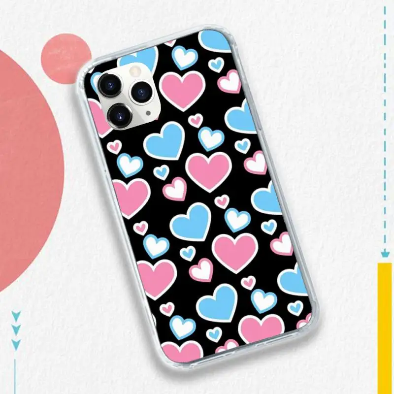 

Cartoons Cute Love Heart Art style Phone Case for iPhone 11 12 pro XS MAX 8 7 6 6S Plus X 5S SE 2020 XR