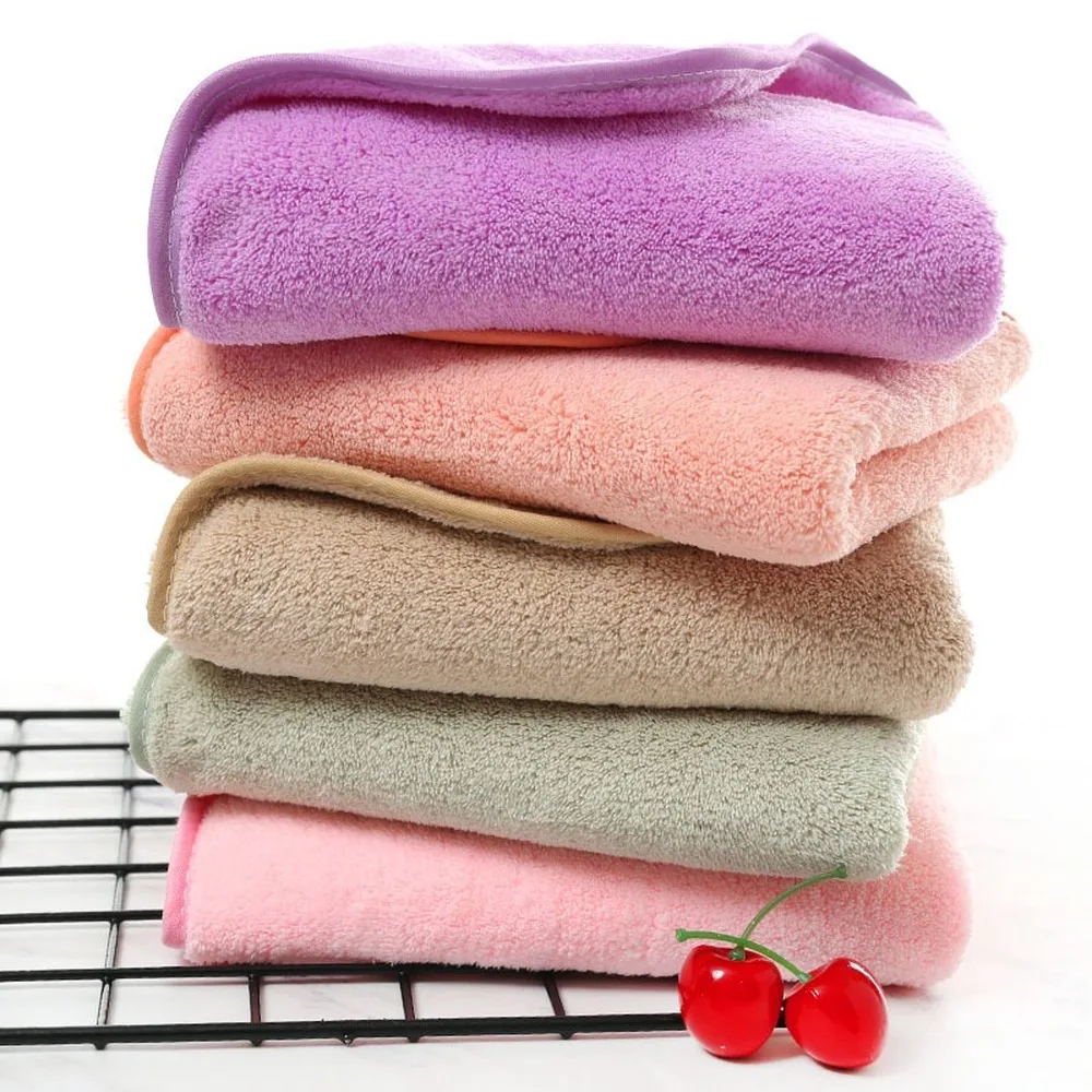 Семейное банное полотенце для повседневной жизни 4 цвета однотонное Коралловое