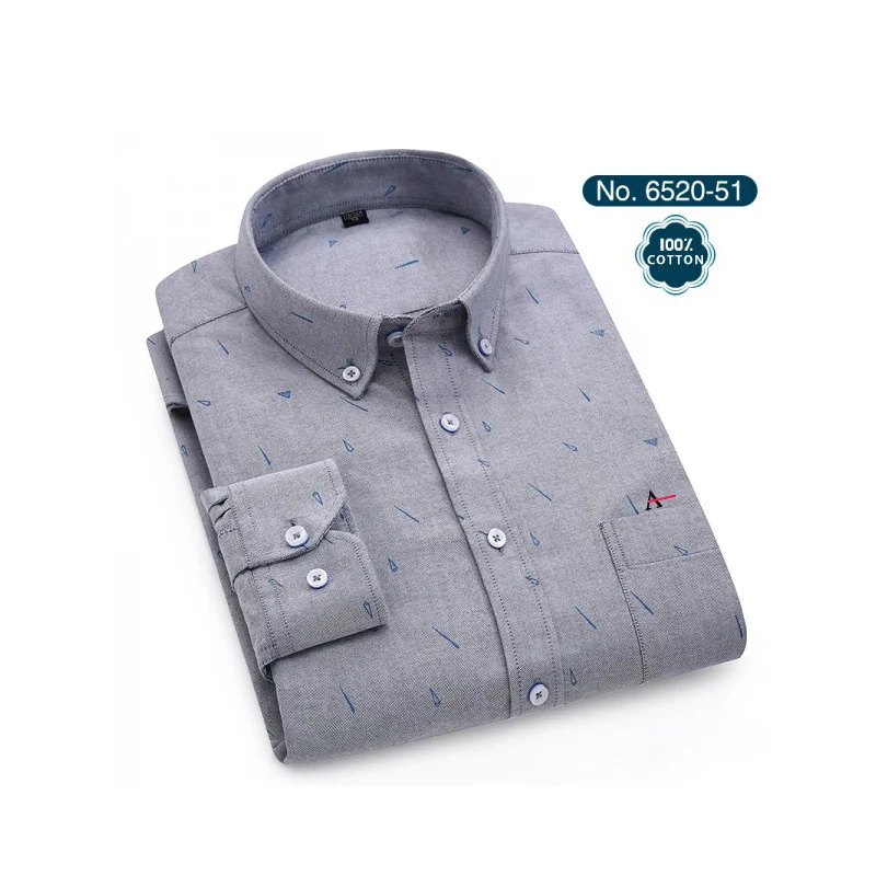 6520-51(12) Новинка года. Качественные мужские рубашки в полоску ARAMY Camisa. Мужские рубашки с вышивкой - Цвет: 6520-51(12)