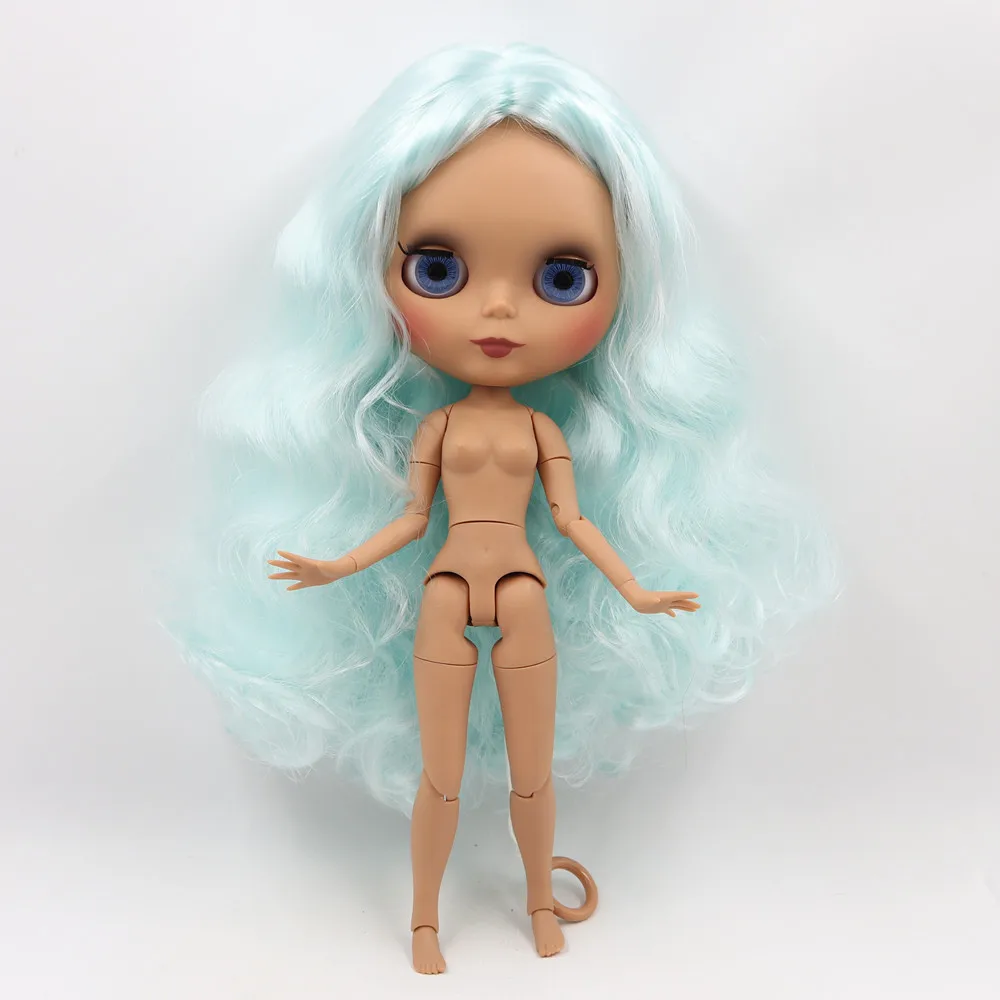 Ледяной DBS Blyth кукольные голубые волосы с темной кожи 1/6 bjd по индивидуальному