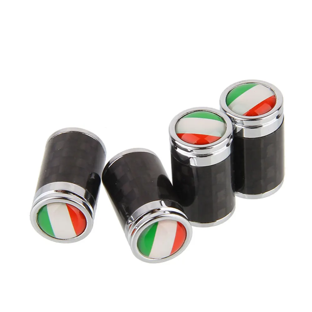 4 шт./компл. медь + углеродное волокно Италия Флаг Стиль крышка на стержень клапана