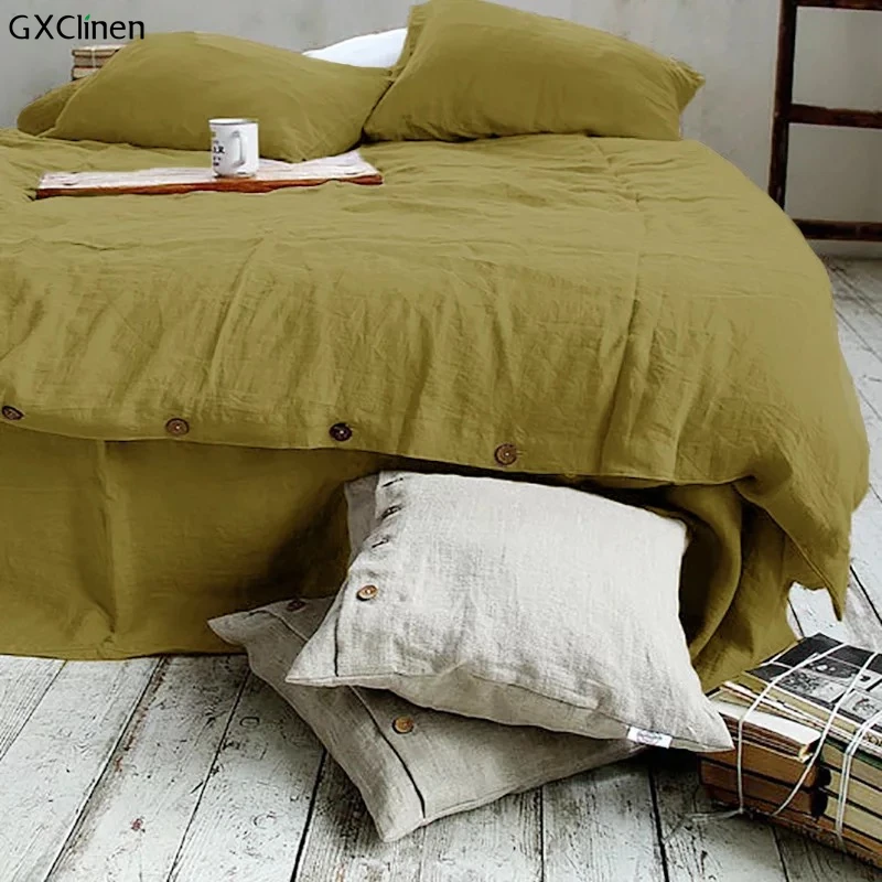 Комплект постельного белья из 100% чистого французского льняного пододеяльника