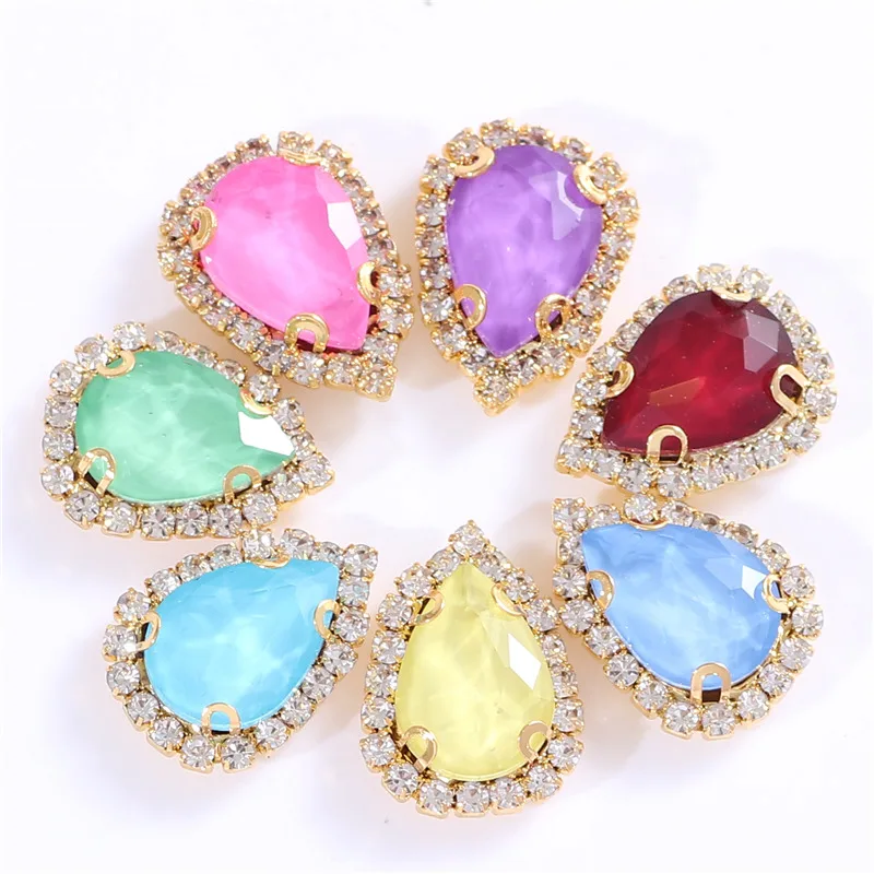 

Стеклянные стразы, Пришивные, каплевидные, с Золотым дном, 10x14 мм, 13x18 мм, с плоским дном, для самостоятельного изготовления аксессуаров для о...