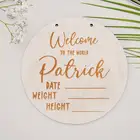 Табличка с именем новорожденного, деревянная табличка с возрастом от веса, реквизит для фотосъемки новорожденных, подарок для ребенка, детский душ