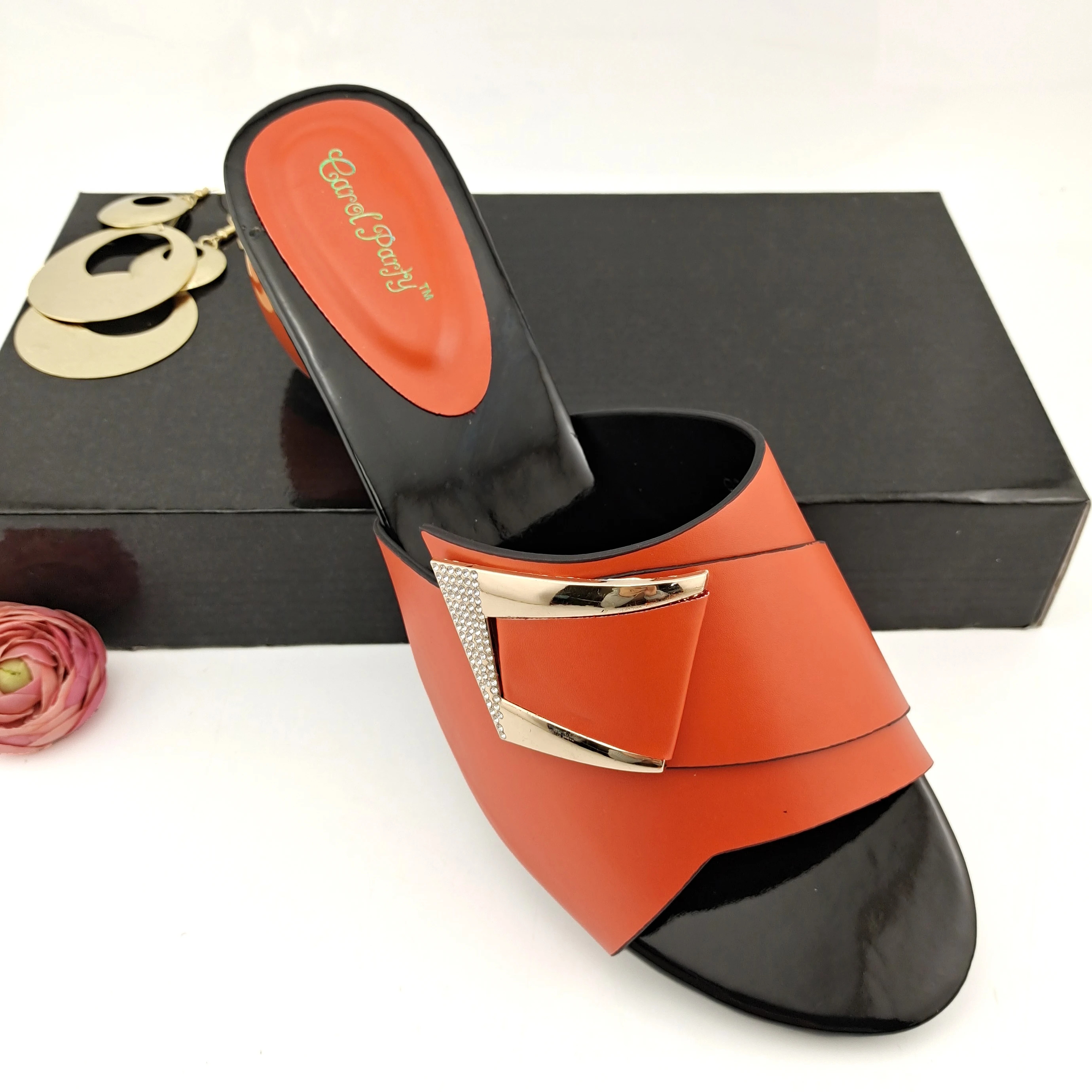 

Wine Color Banquet shoes comfortable round heel sandals casual women's shoes open toe shoes