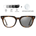 Фотохромные синий светильник фильтром очки для мужчин и женщин модные анти излучения без градуса с низкой подошвой, из прозрачного глаз бокалы