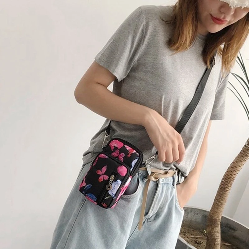 

Women Mini Crossbody Bag Diagonal Shoulder Mobile Phone Bag Sports Outdoor Lady Arm Bag Leisure Nylon Bag