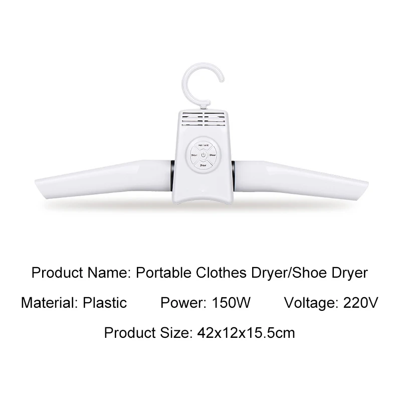 

Portable Clothes Dryer Shoes Clothes Rack Hangers Foldable Laundry Tumble Electric Coat Dryer Machine Hot Cold for Home Travel