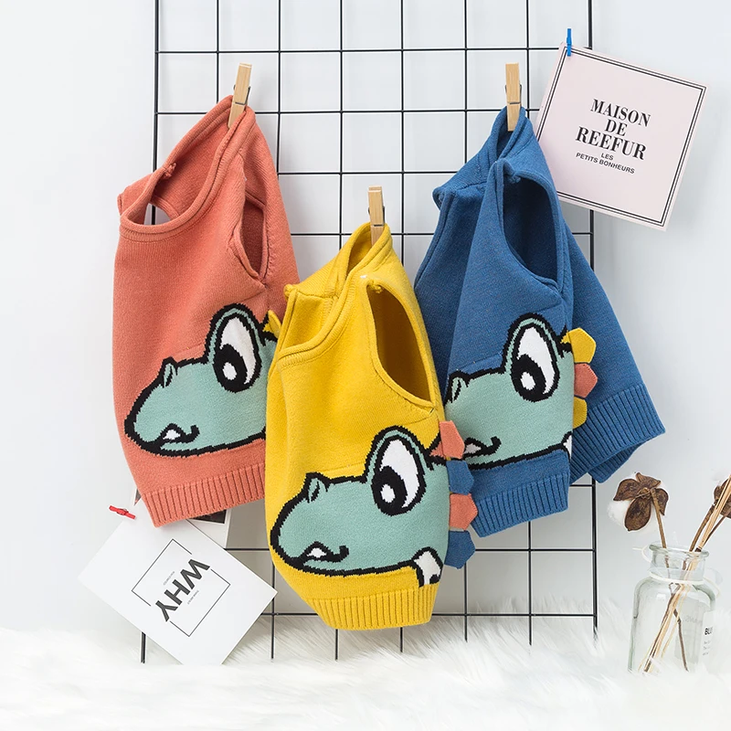 Одежда для маленьких детей Сезон осень-зима Вязаный свитер мальчиков Жилет Принт