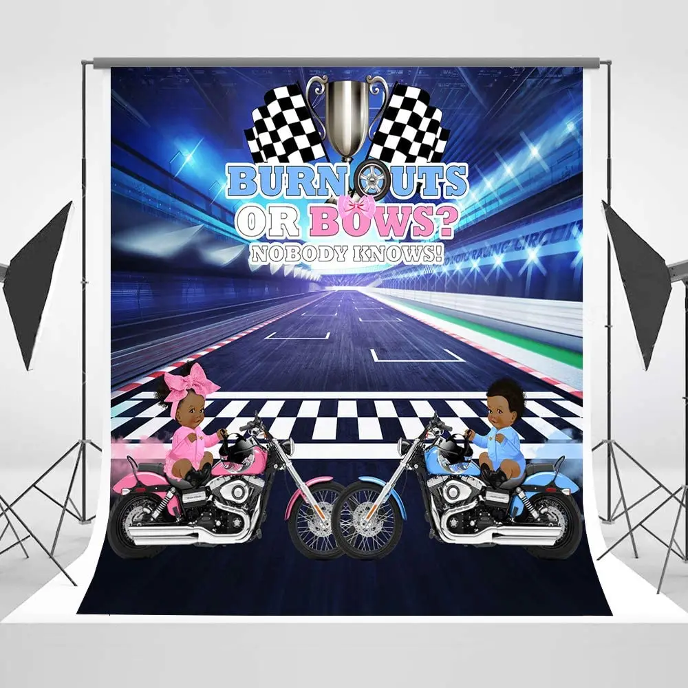 Банты или выгорания пол раскрывают фон 5 x7футов розовый и синий ребенок душ