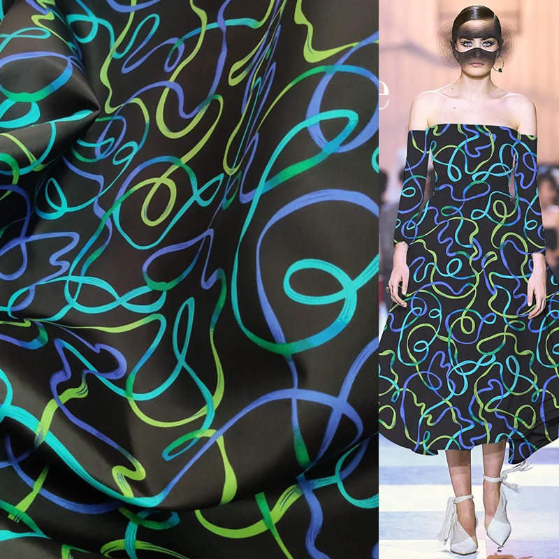 Принт 100% шелк двойной дом молоко Модная фотография|Ткань| |