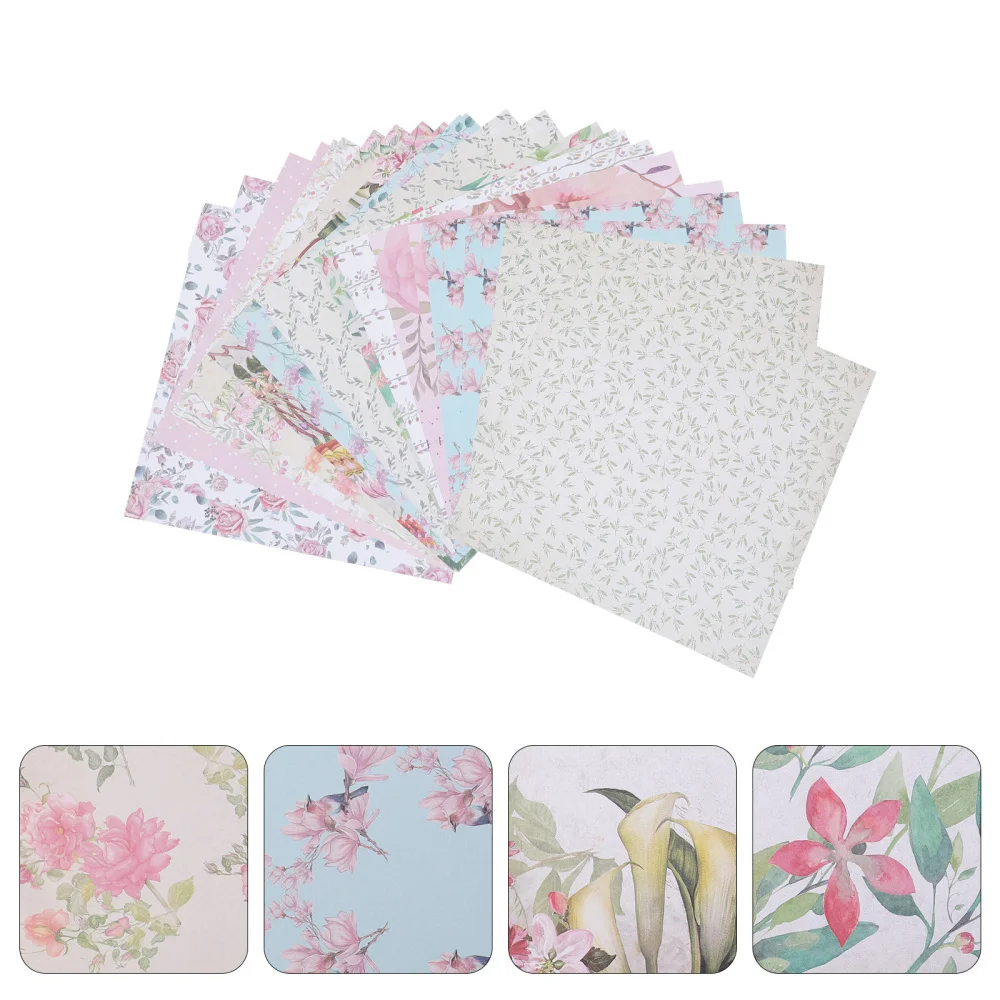 

24 Sheets Pattern Paper Beautiful Scrapbook Paper Decorative Paper for DIY Craft