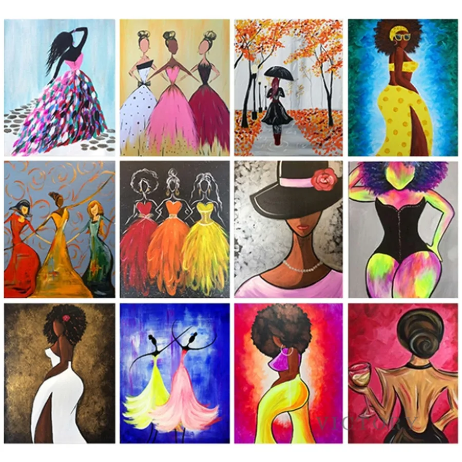 

5D Diamond Painting African Beauty Abstract Diamond Mosaic Diy Full Round Diamond Embroidery Cross Stitch Rhinestone Home Decor