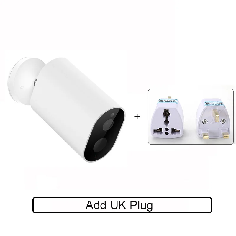 Add UK Plug Xiaomi Mijia xiaobay смарт-камера 1080P с батарейным шлюзом слот для sd-карты WiFi AI гуманоидное Обнаружение Беспроводная ip-камера - Цветной: Add UK Plug
