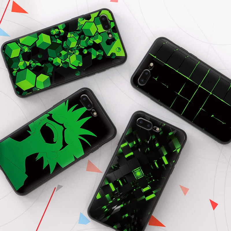 Зеленый и черный мягкий Уретановый Термопластик (tpu) чехол для Apple IPhone X XR XS MAX 5 5S 5C SE