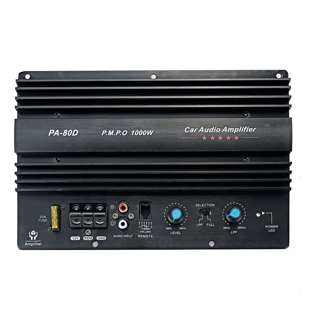 

Динамик 12 В 1000 Вт, внешний сабвуфер, аксессуары для автомобильной аудиосистемы, одноканальный прочный усилитель высокой мощности без потер...