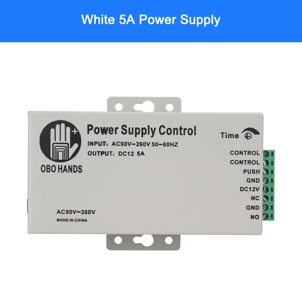 K80 5A White OBO HANDS 12VDC источник питания с контролем доступа переключатель 3A/5A время задержки Регулируемый AC90V-260V вход NO/NC выход для 2 Электрический замок - Цвет: K80 5A White