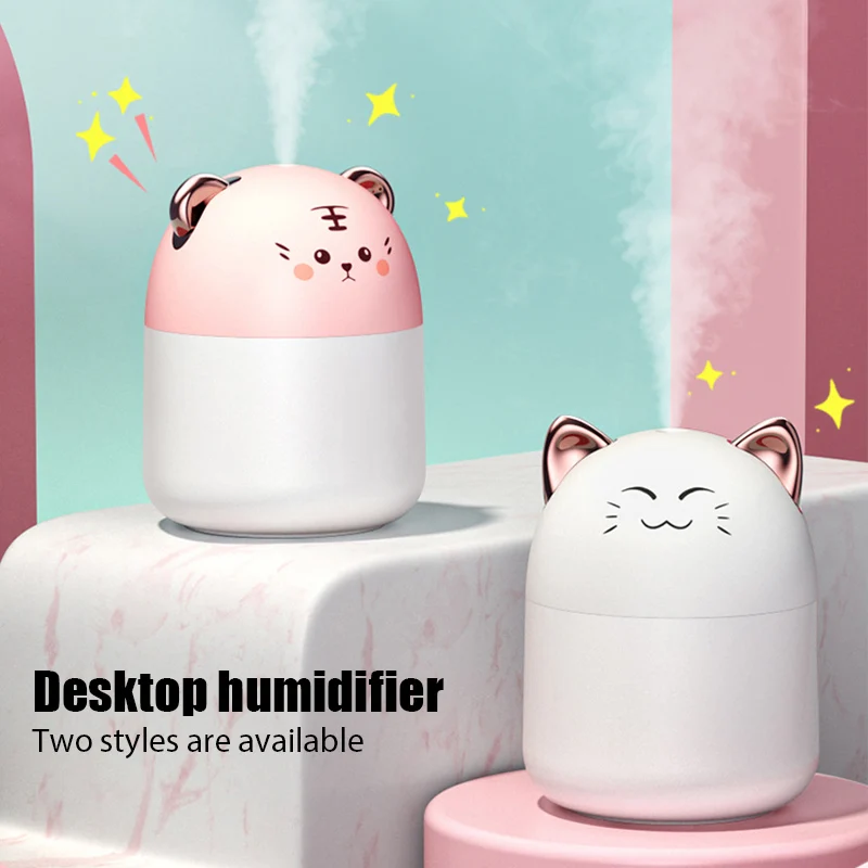 

250ml Portable Intelligent Humidifier For Home Fragrance Oil Cute USB Aroma Diffuser Cartoon Mist Maker Quiet Diffuser Machine